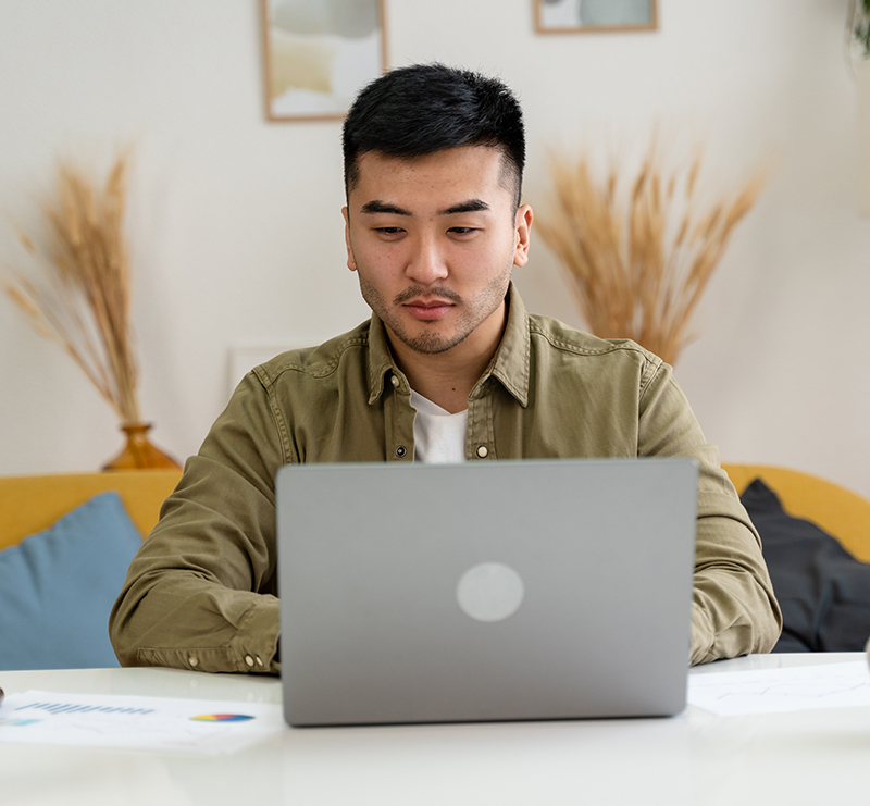 Man with a laptop