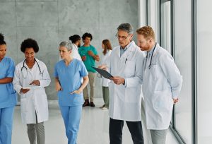 Doctors discussing in a hospital 