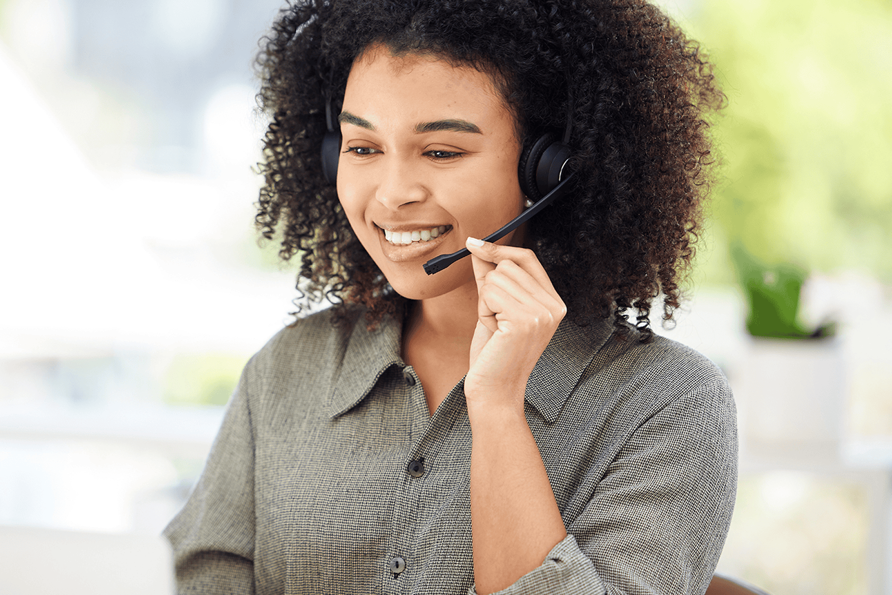 Patient navigator talking on the phone